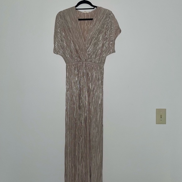 Porridge Pleated Metallic Jumpsuit - Picture 5 of 6